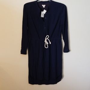 J. Crew Navy Blue Shirt Dress  NWT